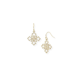Heirloom Mini Cross Drop Earrings, Gold