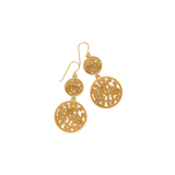 Contempo Medallion Duo French Wire Earrings, Gold