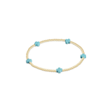 Signature Cross Small Gold Pattern 2mm Bracelet, Turquoise