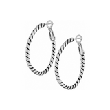 Twist Oval Hoop Charm Earrings