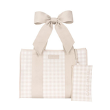 Jelly Tote Bag, Latte Gingham Bow