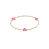 Signature Cross 2mm Gold Bracelet - Bright Pink