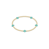Egirl Signature Cross Small Gold Pattern 2mm Bracelet, Mint