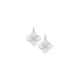Heritage Mini Drop Earrings, Silver