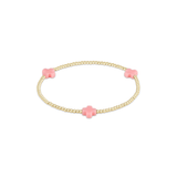 Signature Cross 2mm Gold Bracelet - Pink