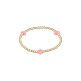 Signature Cross Gold Pattern 3mm Bead Bracelet, Pink