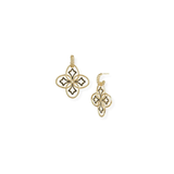 Heritage Mini Drop Earrings, Gold/Black