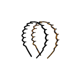 Recycled Plastic Zig Zag Headband 2pc, Black & Tort
