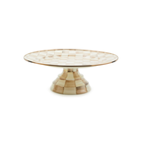 Mocha Check Small Pedestal Platter