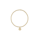 Classic Gold 2mm Bracelet - Paw Print Small Gold Disc