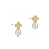 Signature Cross Gold Stud, Pearl