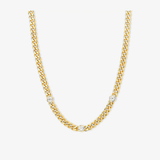 Julian Triple Diamond Cuban Chain Necklace 6.8mm