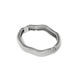Inner Circle Wide Hinged Bangle, Silver