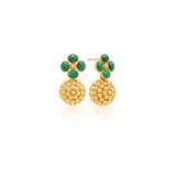 Berry Clover Drop Earrings, Malachite
