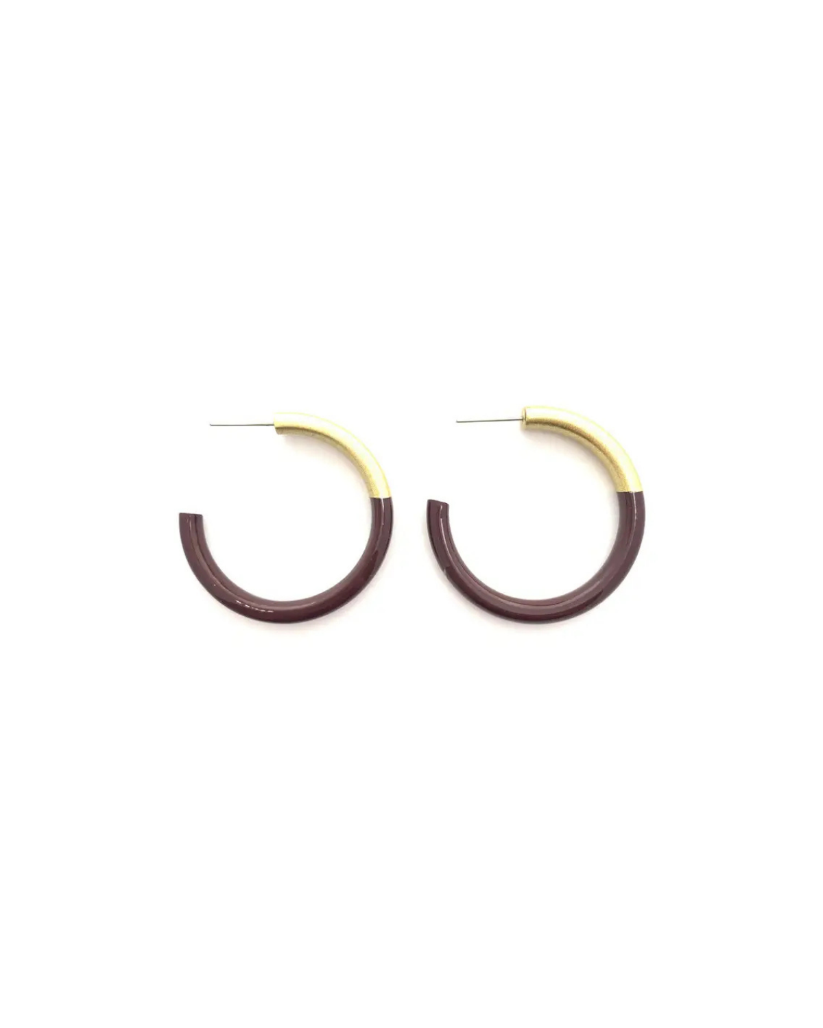 Liz Hoop Earrings, Maroon