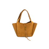 Suede Tote, Cognac