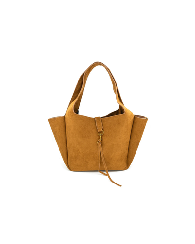 Suede Tote, Cognac