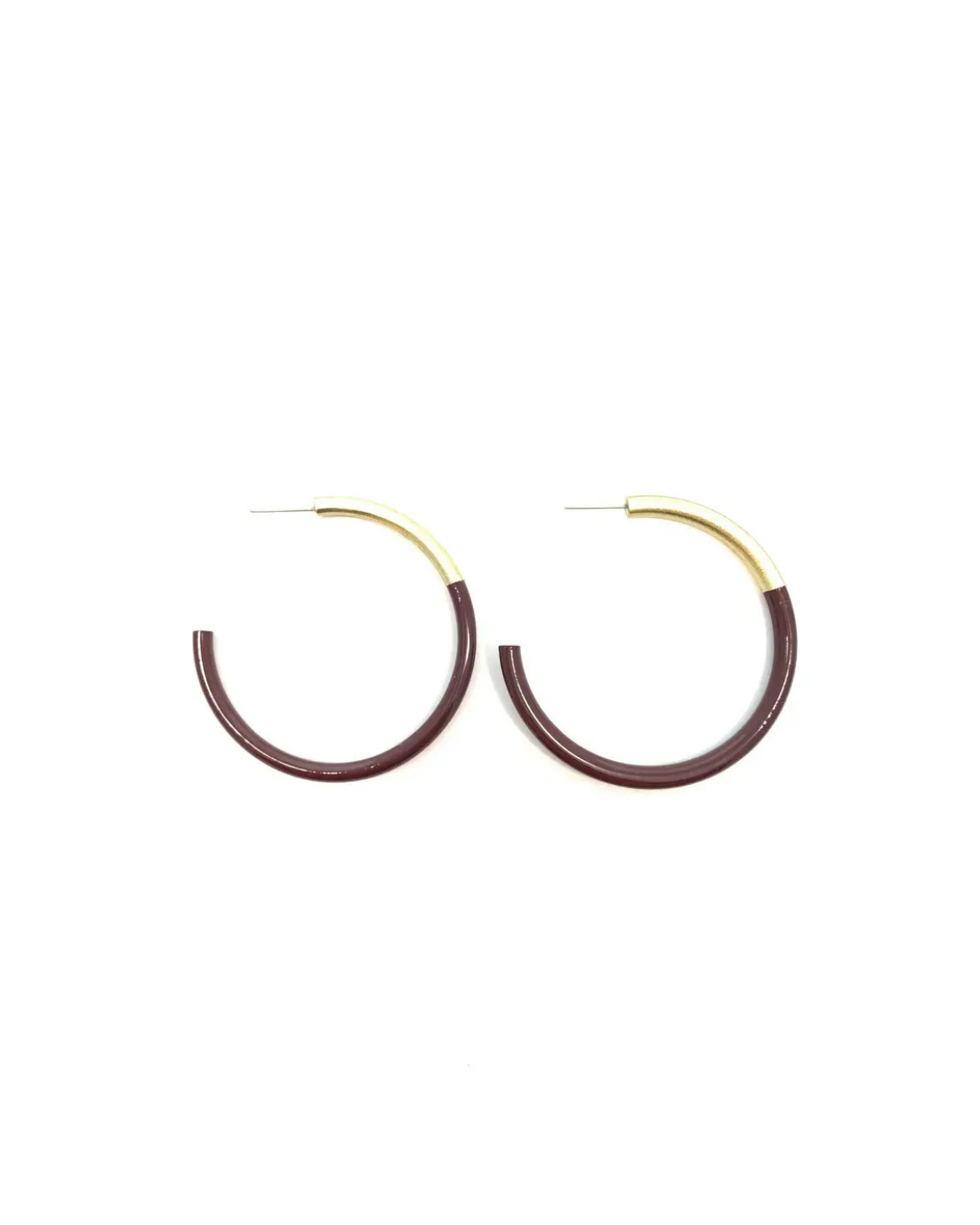 Liz Hoop Earrings, Maroon
