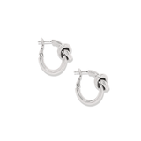Interlok Single Knot Hoop Earrings, Silver