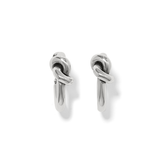 Interlok Single Knot Hoop Earrings, Silver