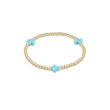 Signature Cross Pattern 3mm Bracelet, Turquoise