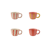 Hand-Painted Stoneware Striped Mug