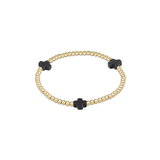 Signature Cross Pattern 3mm Bracelet, Onyx