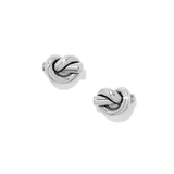 Interlok Single Knot Mini Earrings, Silver