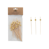 Bamboo Gold Ball Toothpicks