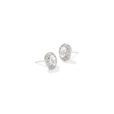Bella Silver Stud Earrings, White CZ