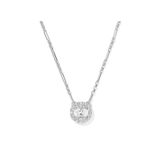 Bella Short Pendant Necklace, White CZ