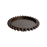 Florece Tray W/ Waxcast Iron Beaded Stand