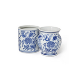Blue & White Floral Chinoiserie Vase