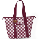 Gameday Gingham Maroon Zippi 36 Cooler
