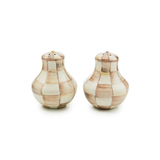 Mocha Check Salt & Pepper Shakers