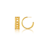 Veranda Caning Medium Hoop Earring