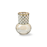 Sterling Check Glass Vase