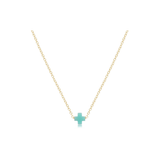 16" Necklace Gold - Signature Cross Small Mint