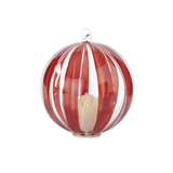 6" Red Stripe LED Ornament