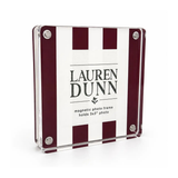 Dark Maroon and White Striped Acrylic Frame