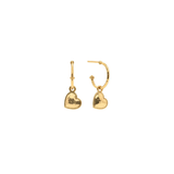 Love Hoop Earrings with Heart Charm