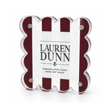 Dark Maroon and White Striped Acrylic Frame