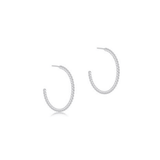 Beaded Classic 1.25" Post Hoop - 2mm Sterling