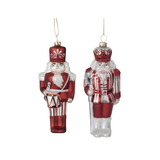 7" Red & White Soldier Ornament