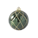 4.75" Green w Gold Glitter Shatterproof Ornament