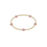 egirl Signature Cross Small 2mm Gold Bracelet - Pink