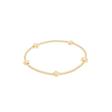 Signature Cross Small Gold Pattern 2mm Bead Bracelet - Gold