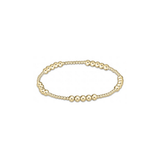 Classic Blissful Pattern 2mm Bead Bracelet, 4mm Gold