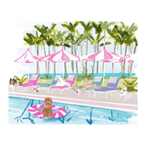 Pool Pawty Art Print, 11" x 14"
