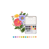 Watercolor Pocket Set of 12 with Brush, Floral Colors